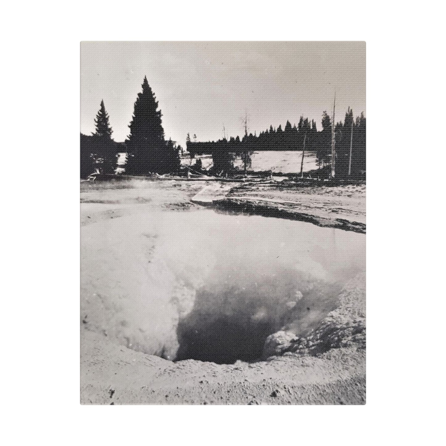 Morning Glory Pool Yellowstone Satin Canvas Stretched