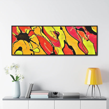 80s Rapture Gallery Canvas Wraps, Horizontal Frame 60″ x 20″ Black orange yellow 1.25"