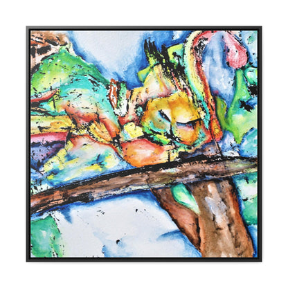 Owl In Flight Gallery Canvas Wraps, Square Frame Printify