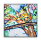 Owl In Flight Gallery Canvas Wraps, Square Frame Printify