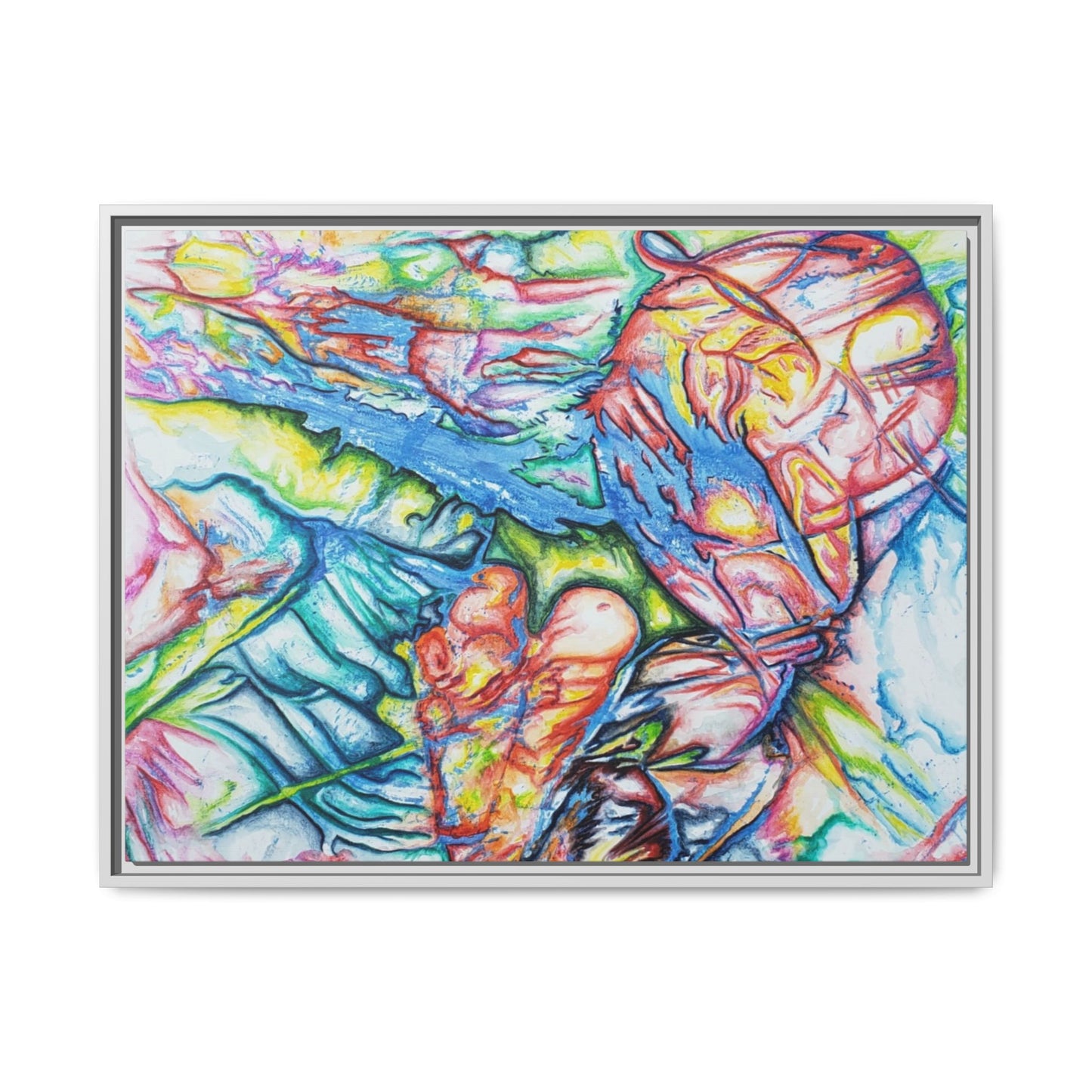 Multi-Color Abstract Framed Canvas Art Print - Kia Day Design