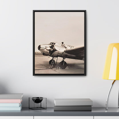 Refueling Mid-Contintent Chief Line 1939 Gallery Canvas Wraps Vertical Frame 16″ x 20″ Premium Gallery Wraps (1.25″) Black