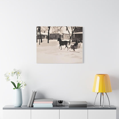 Carriage Ride Satin Canvas Stretched