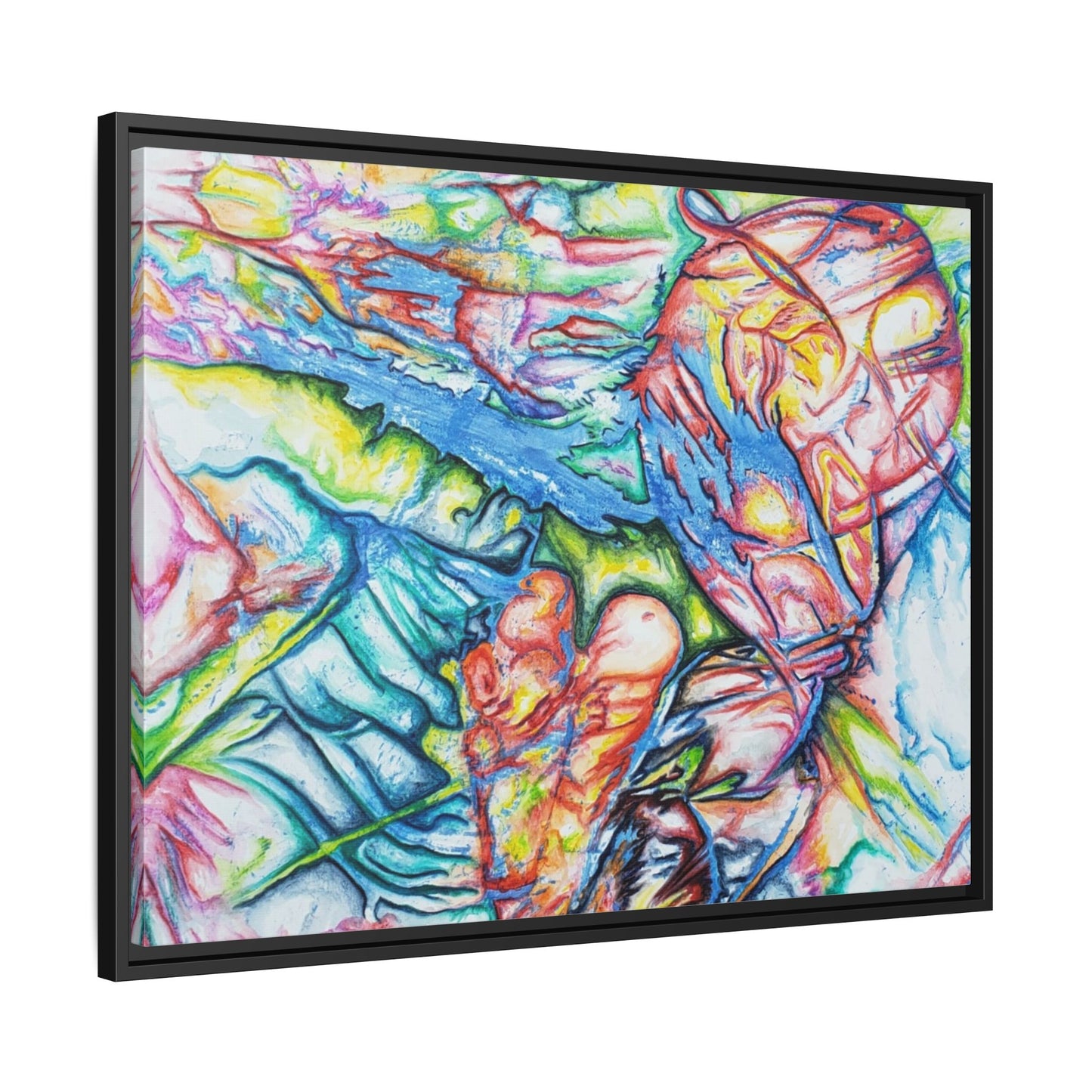 Multi-Color Abstract Framed Canvas Art Print - Kia Day Design