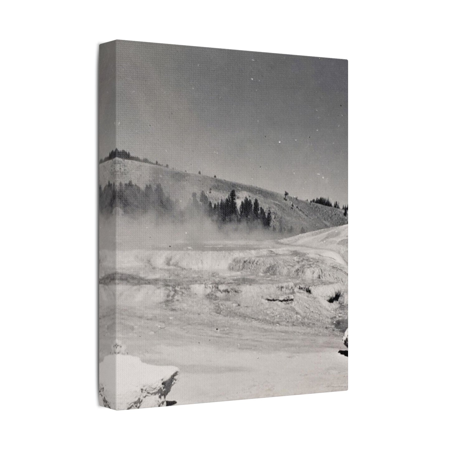 Mammoth Hot Springs Satin Canvas, Stretched