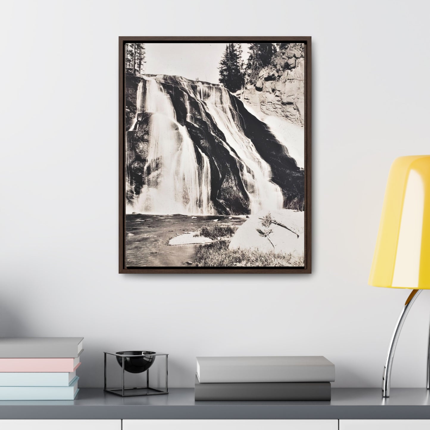 Gibbon Falls Yellowstone Gallery Canvas Wraps, Vertical Frame