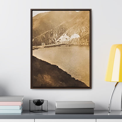 Morris Dam Lake Gallery Canvas Wraps Vertical Frame 18″ x 24″ 1.25" Walnut