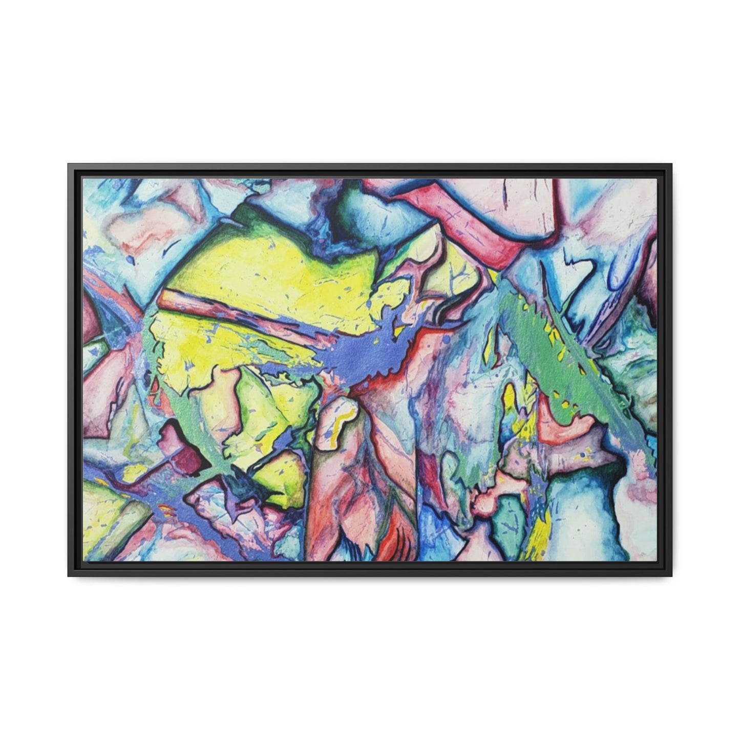 Alien Abstract Colorful Framed Canvas Art - Kia Day Design