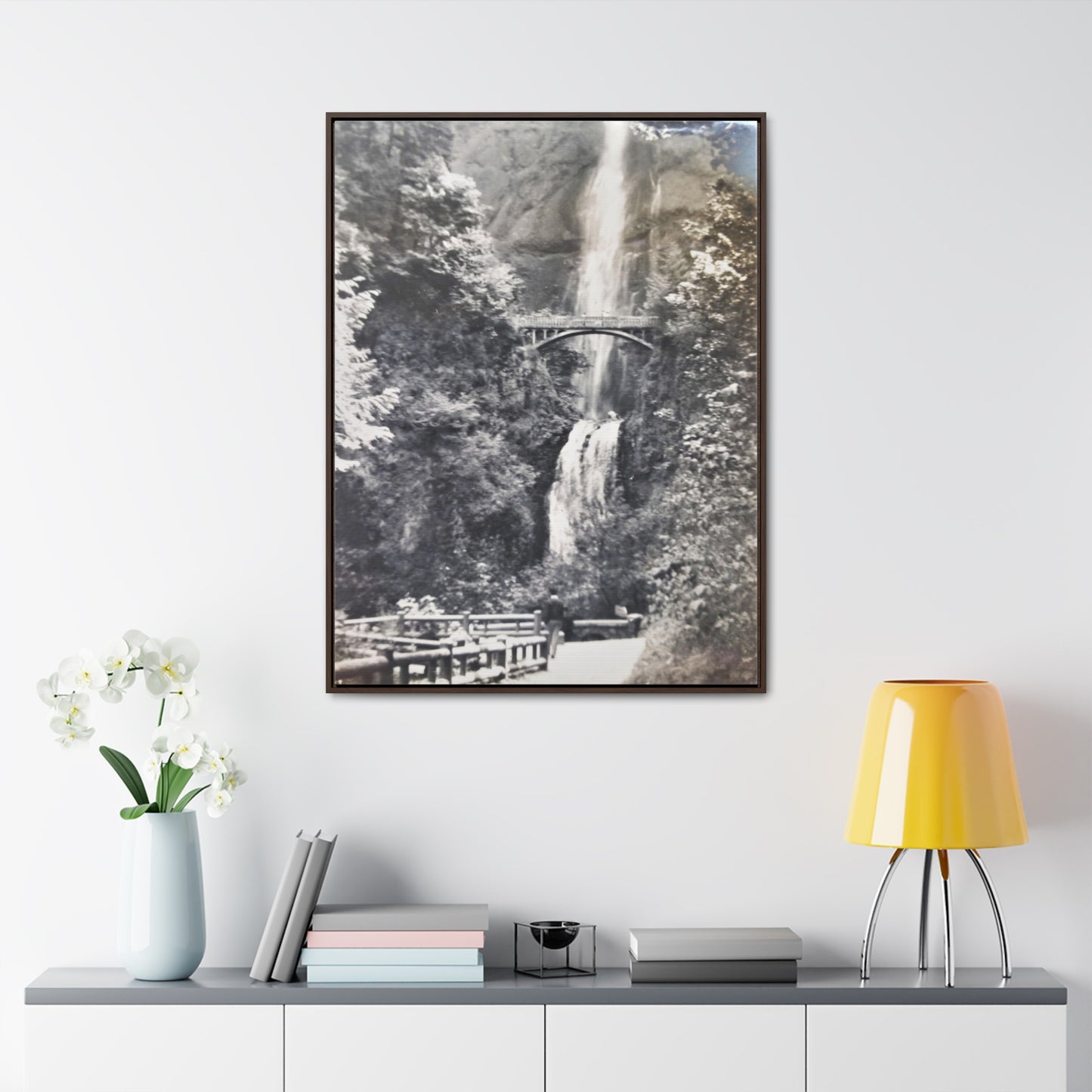 Multnomah Falls Oregon Gallery Canvas Wraps, Vertical Frame