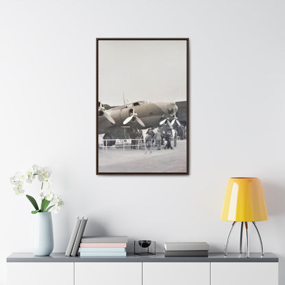 Boeing B-17 Bomber Gallery Canvas Wraps Vertical Frame 24″ x 36″ 1.25" Walnut