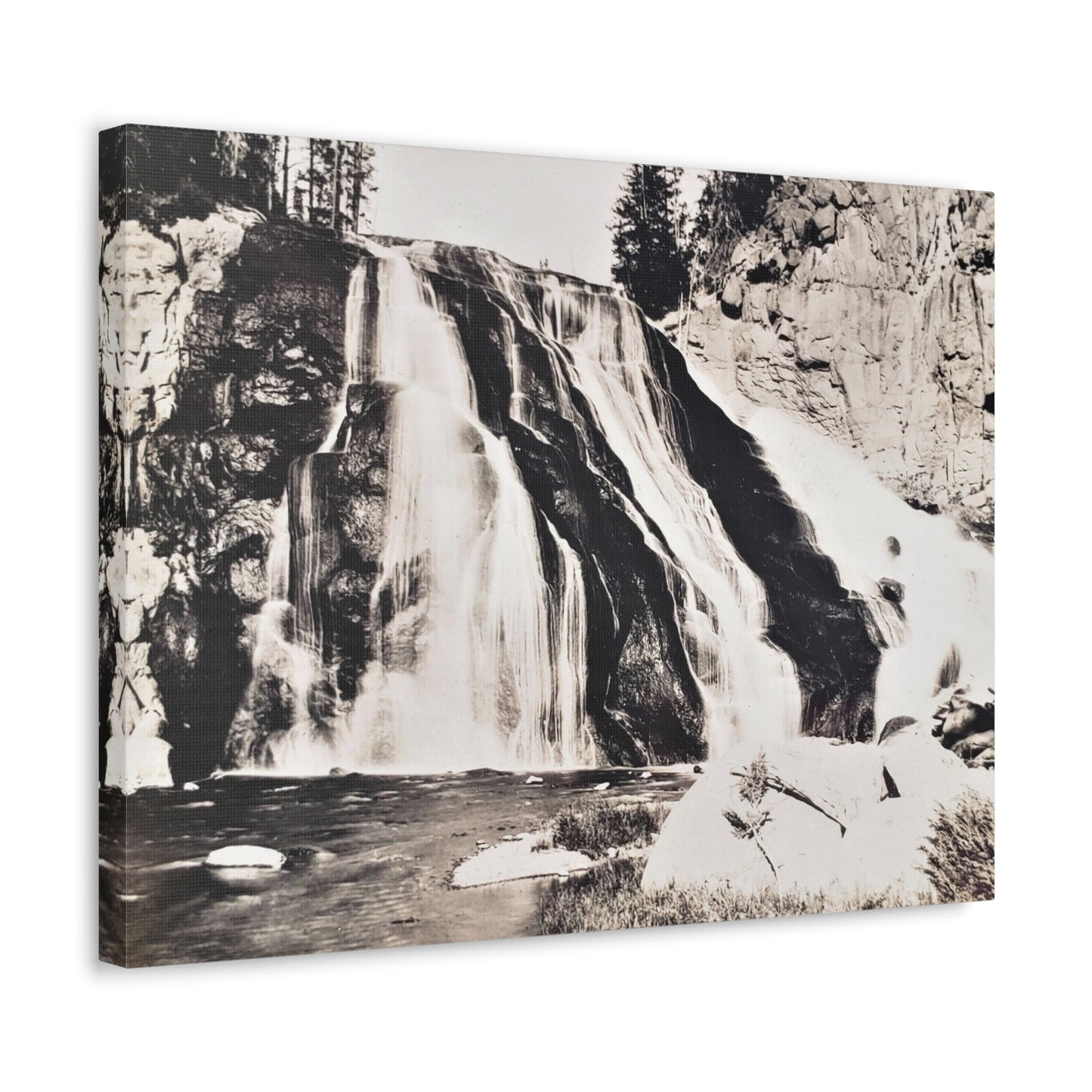 Gibbon Falls Yellowstone Stretched Canvas