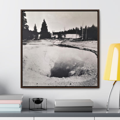 Morning Glory Pool Yellowstone Gallery Canvas 30″ x 30″ 1.25" Walnut