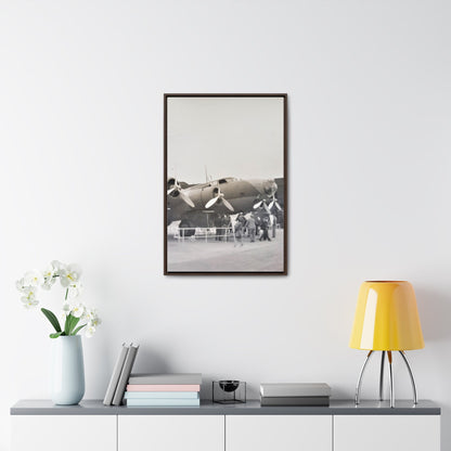 Boeing B-17 Bomber Gallery Canvas Wraps Vertical Frame 20″ x 30″ 1.25" Walnut