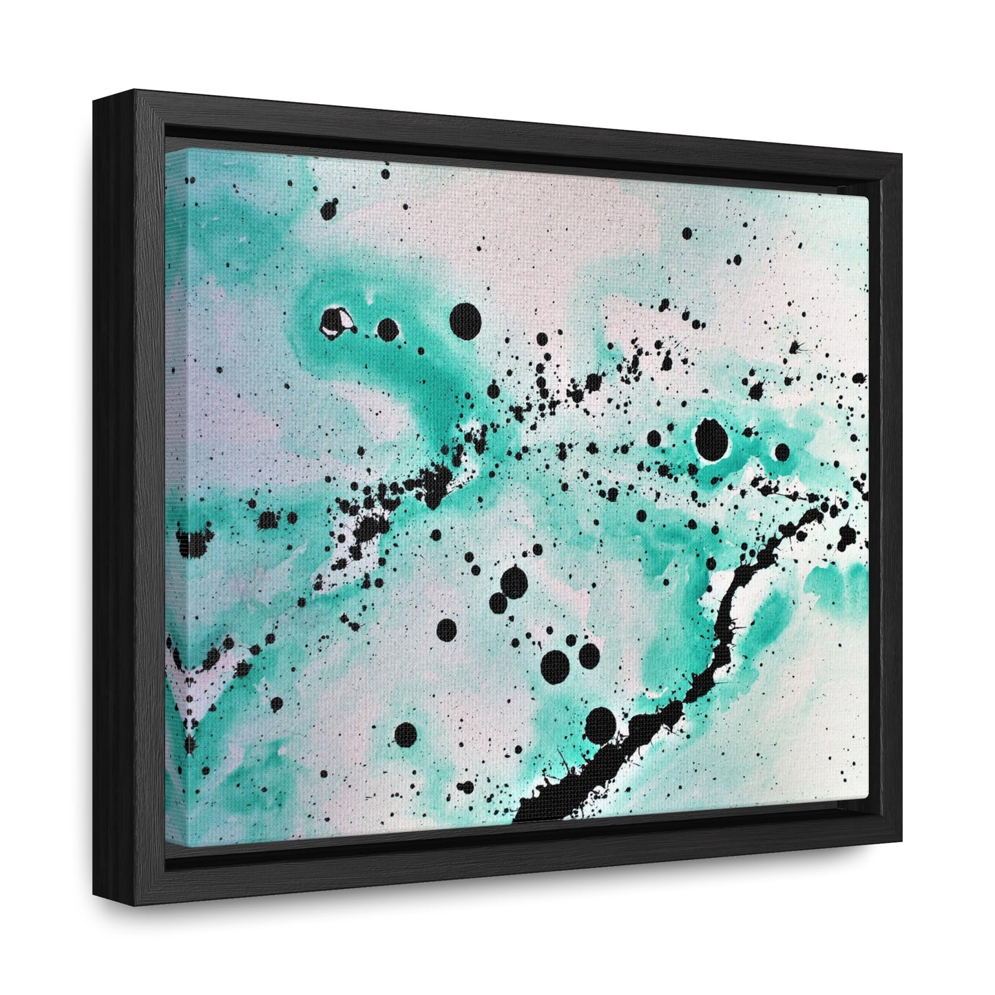 Teal Burst Gallery Canvas Wraps, Horizontal Frame