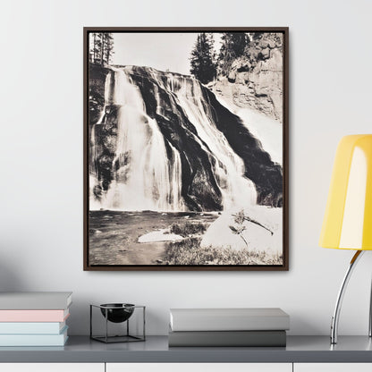 Gibbon Falls Yellowstone Gallery Canvas Wraps Vertical Frame 20″ x 24″ Premium Gallery Wraps (1.25″) Walnut