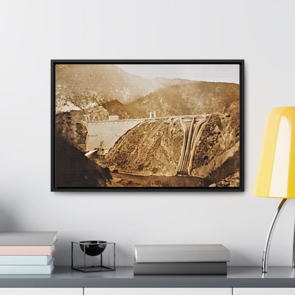 Back View Morris Dam Spillway Gallery Canvas Wraps Horizontal Frame 24″ x 16″ Black 1.25"