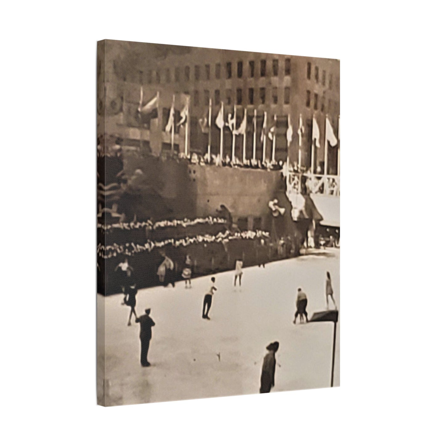 Rockefeller Plaza Easter 1945 Satin Canvas, Stretched