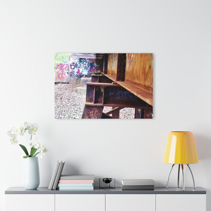Urban Rust Photography Acrylic Print — Graffiti Underpass Wall Art French Cleat Hanging - - Home Decor
