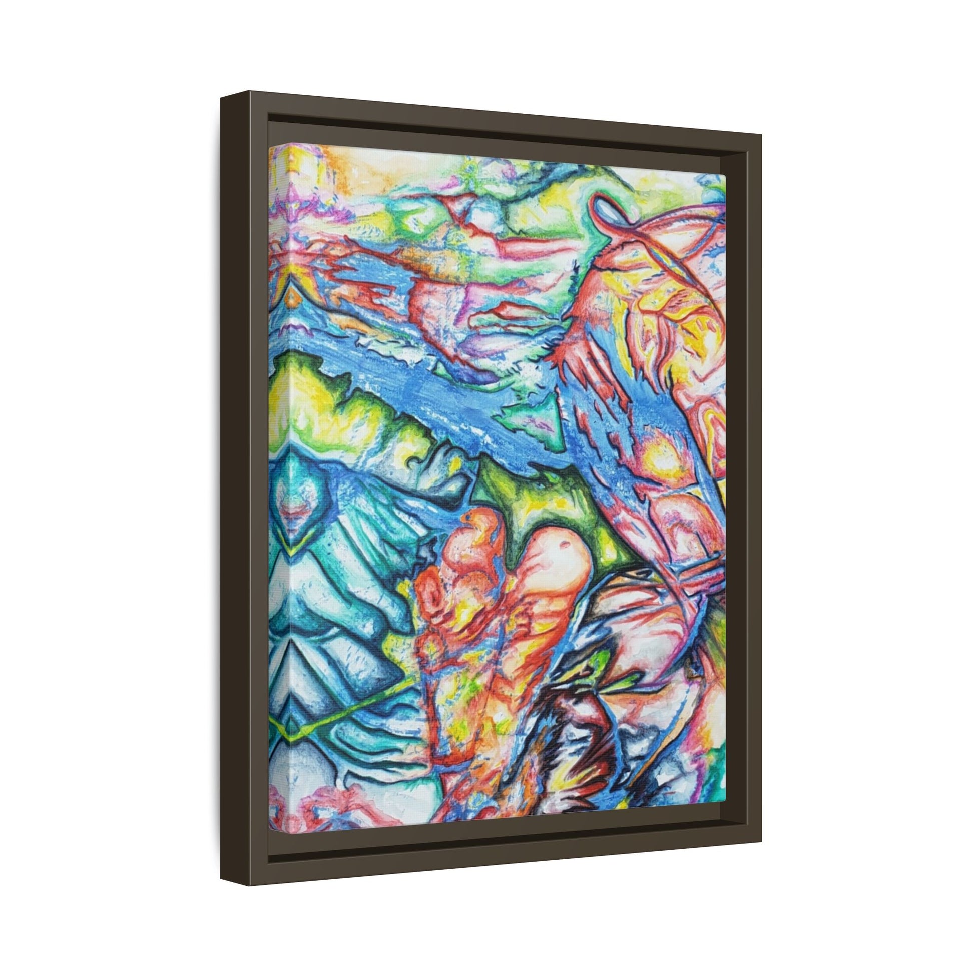 Multi-Color Abstract Framed Canvas Art Print - Kia Day Design