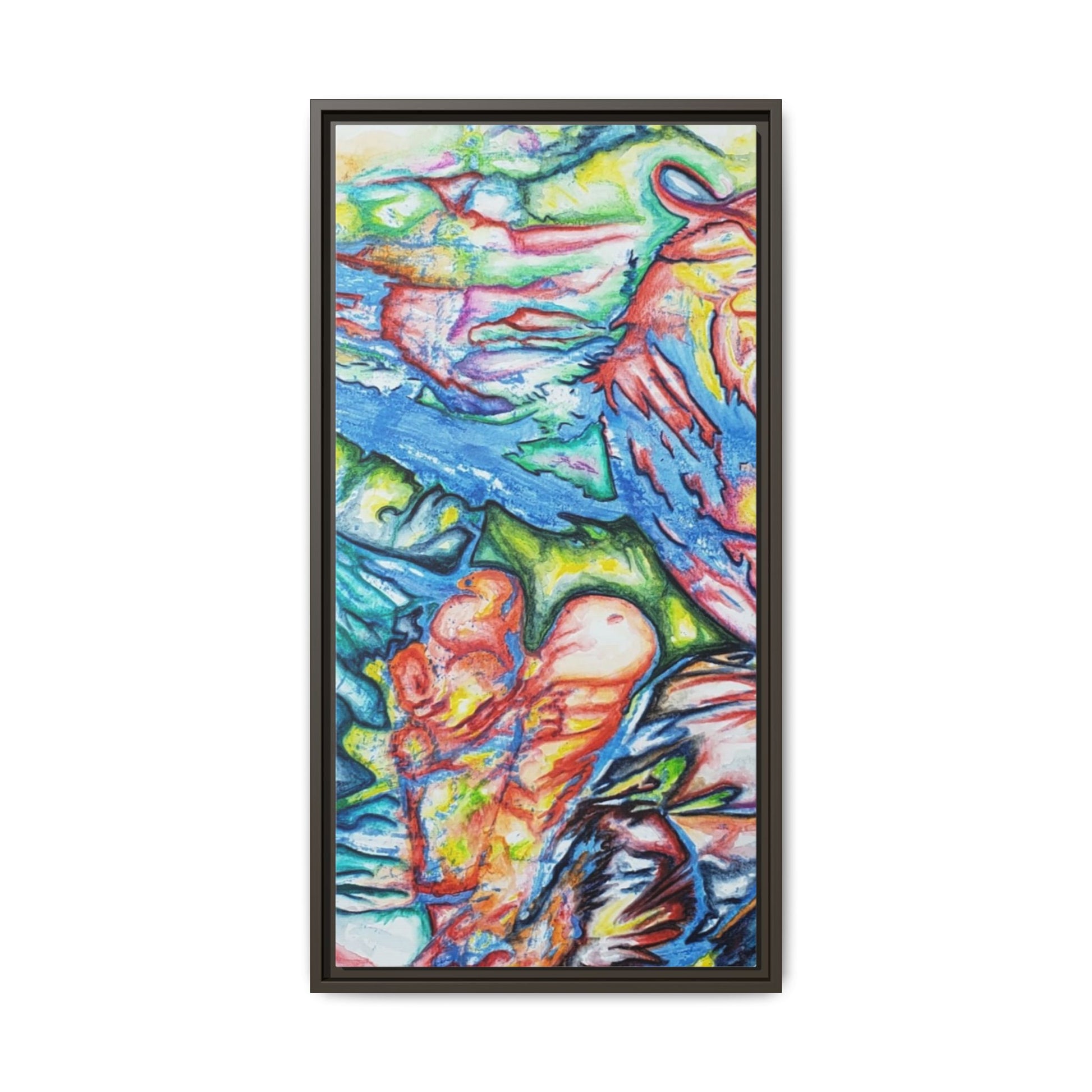 Multi-Color Abstract Framed Canvas Art Print - Kia Day Design
