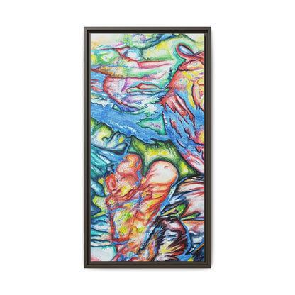 Multi-Color Abstract Framed Canvas Art Print - Kia Day Design