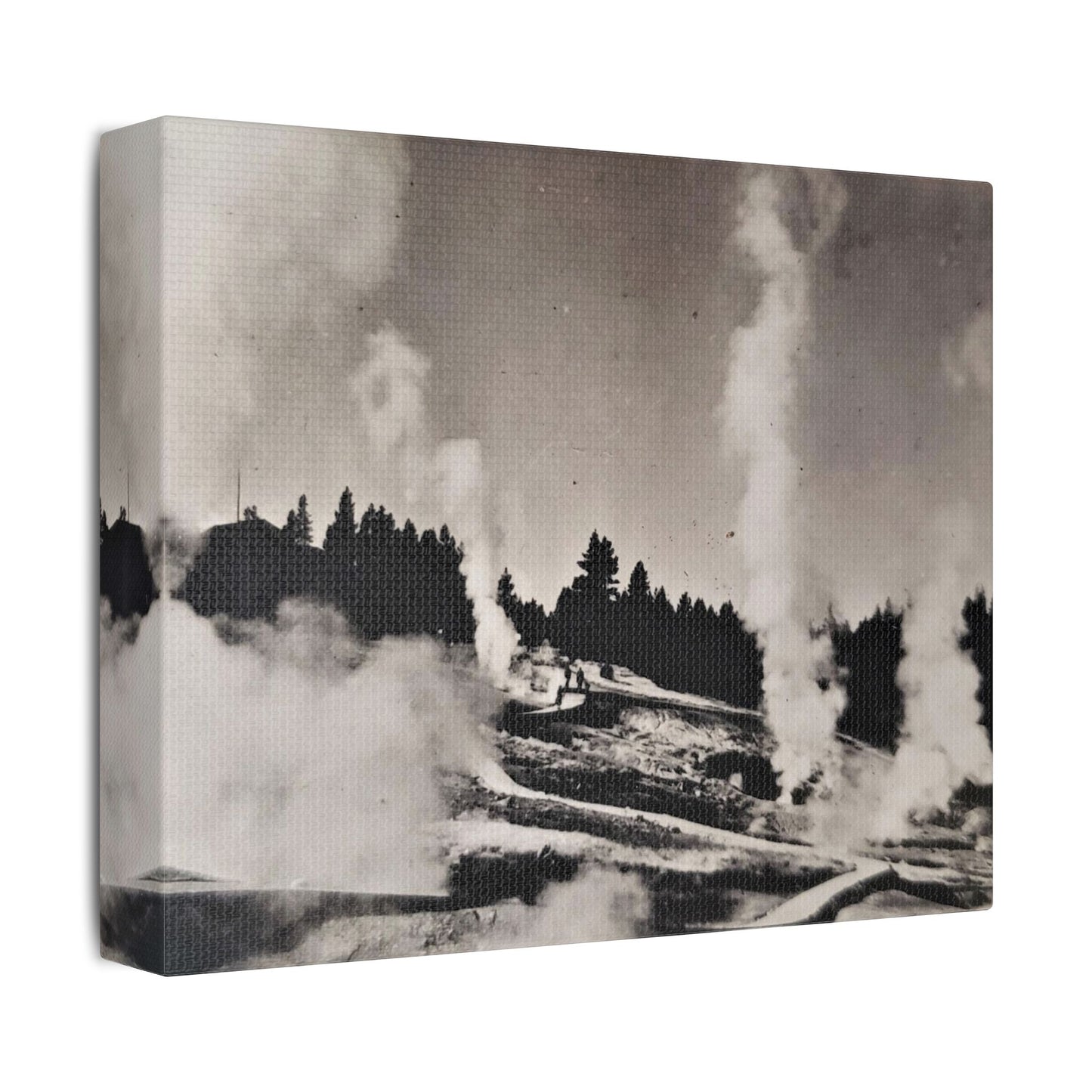 Norris Geyser Yellowstone Satin Canvas, Stretched