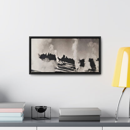 Norris Geyser Yellowstone Gallery Canvas Wraps Horizontal Frame 20″ x 10″ Black 1.25"