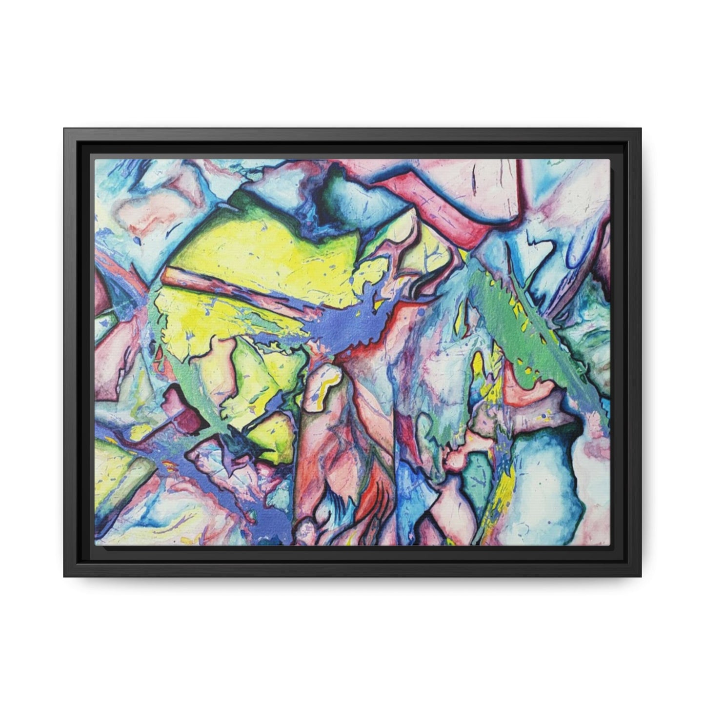 Alien Abstract Colorful Framed Canvas Art - Kia Day Design
