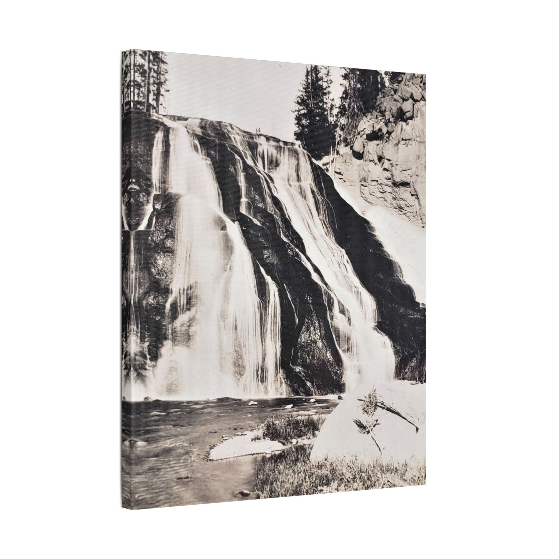 Gibbon Falls Yellowstone Satin Canvas Stretched