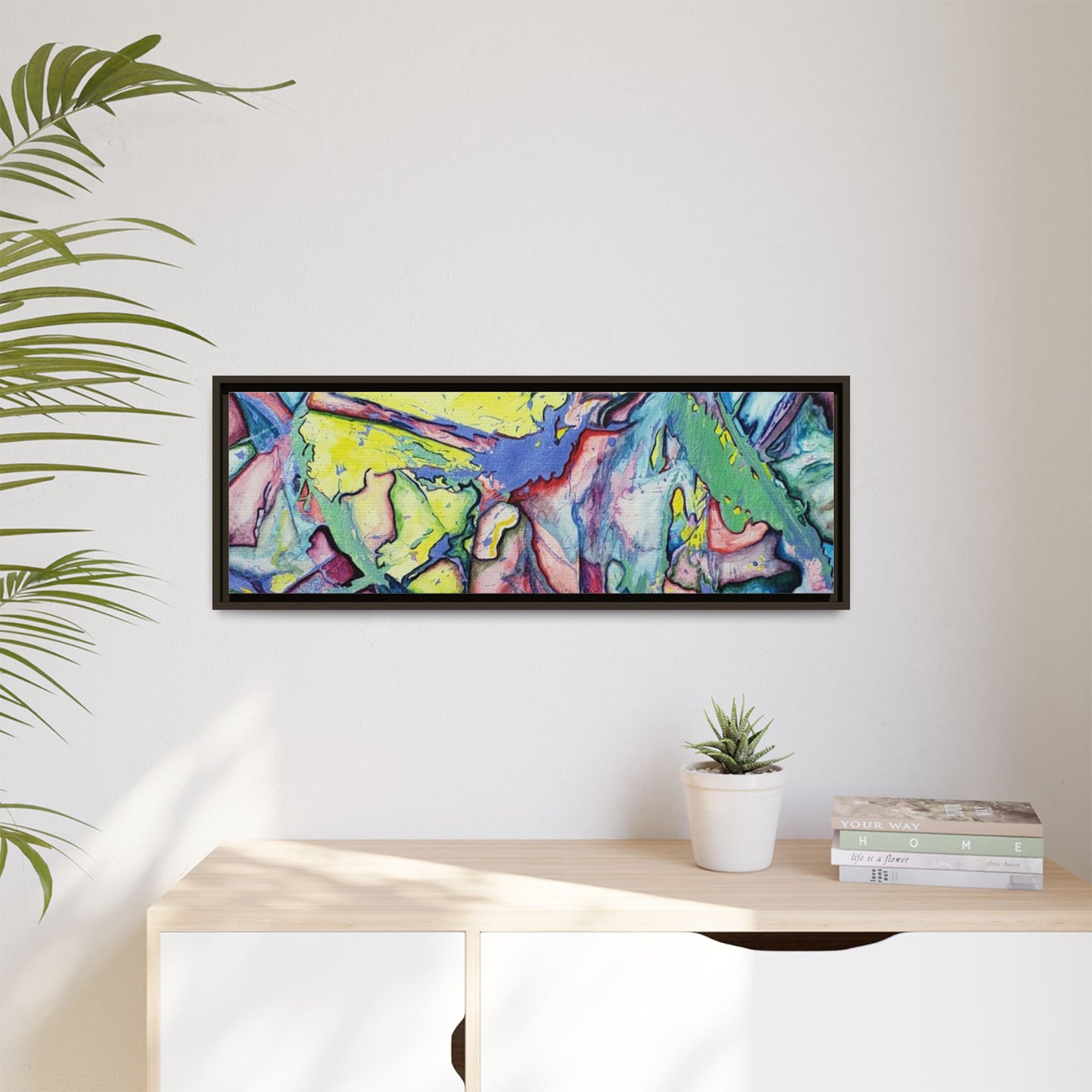Alien Abstract Colorful Framed Canvas Art - Kia Day Design