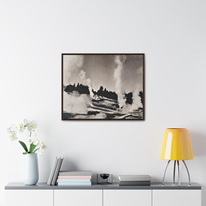 Norris Geyser Yellowstone Gallery Canvas Wraps Horizontal Frame 30″ x 24″ Walnut 1.25"