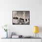 Norris Geyser Yellowstone Gallery Canvas Wraps Horizontal Frame 30″ x 24″ Walnut 1.25"