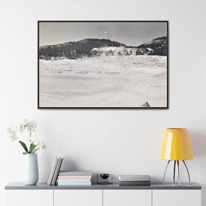 Mammoth Hot Springs Yellowstone Gallery Canvas Wraps Horizontal Frame 48″ x 32″ Walnut Premium Gallery Wraps (1.25″)
