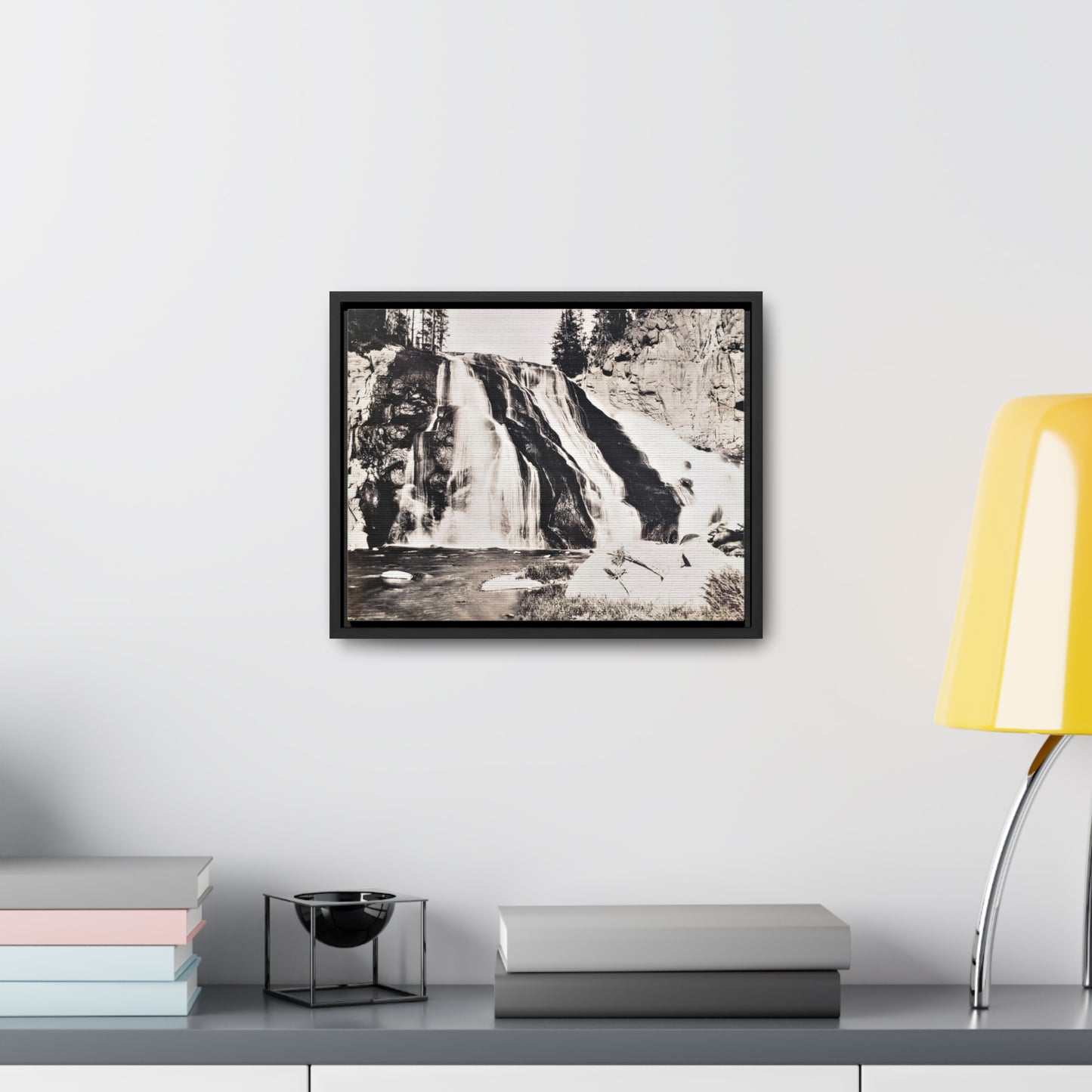 Gibbon Falls Yellowstone Gallery Canvas Wraps, Horizontal Frame