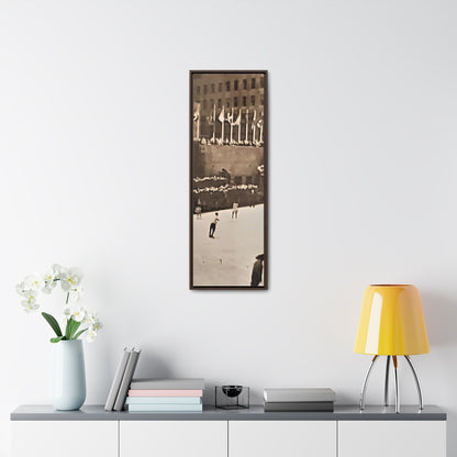 Rockefeller Plaza Easter 1945 Gallery Canvas Wraps Vertical Frame 12″ x 36″ 1.25" Walnut