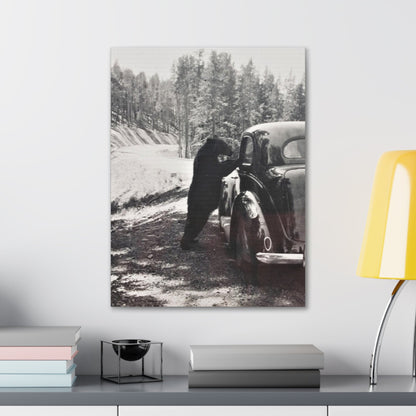 Yellowstone Bear Car Canvas Gallery Wraps 18″ x 24″ 1.25"