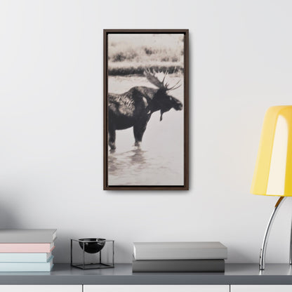 Yellowstone Bull Moose Gallery Canvas Wraps Vertical Frame 10″ x 20″ Premium Gallery Wraps (1.25″) Walnut