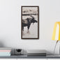 Yellowstone Bull Moose Gallery Canvas Wraps Vertical Frame 10″ x 20″ Premium Gallery Wraps (1.25″) Walnut