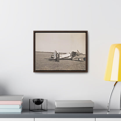 Army Pursuit Plane Ames Airport 1939 Gallery Canvas Wraps, Horizontal Frame 16″ x 12″ Walnut 1.25"