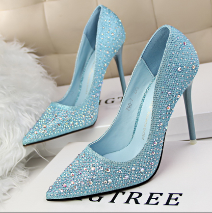 Elegant Bridal Stiletto Heels - Blue 39 -