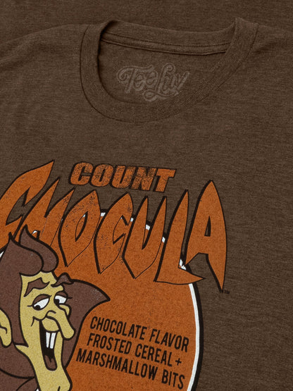 Count Chocula Distressed Monster Cereal Logo T-Shirt - Heather Brown- Tee Luv- {{Product type}}