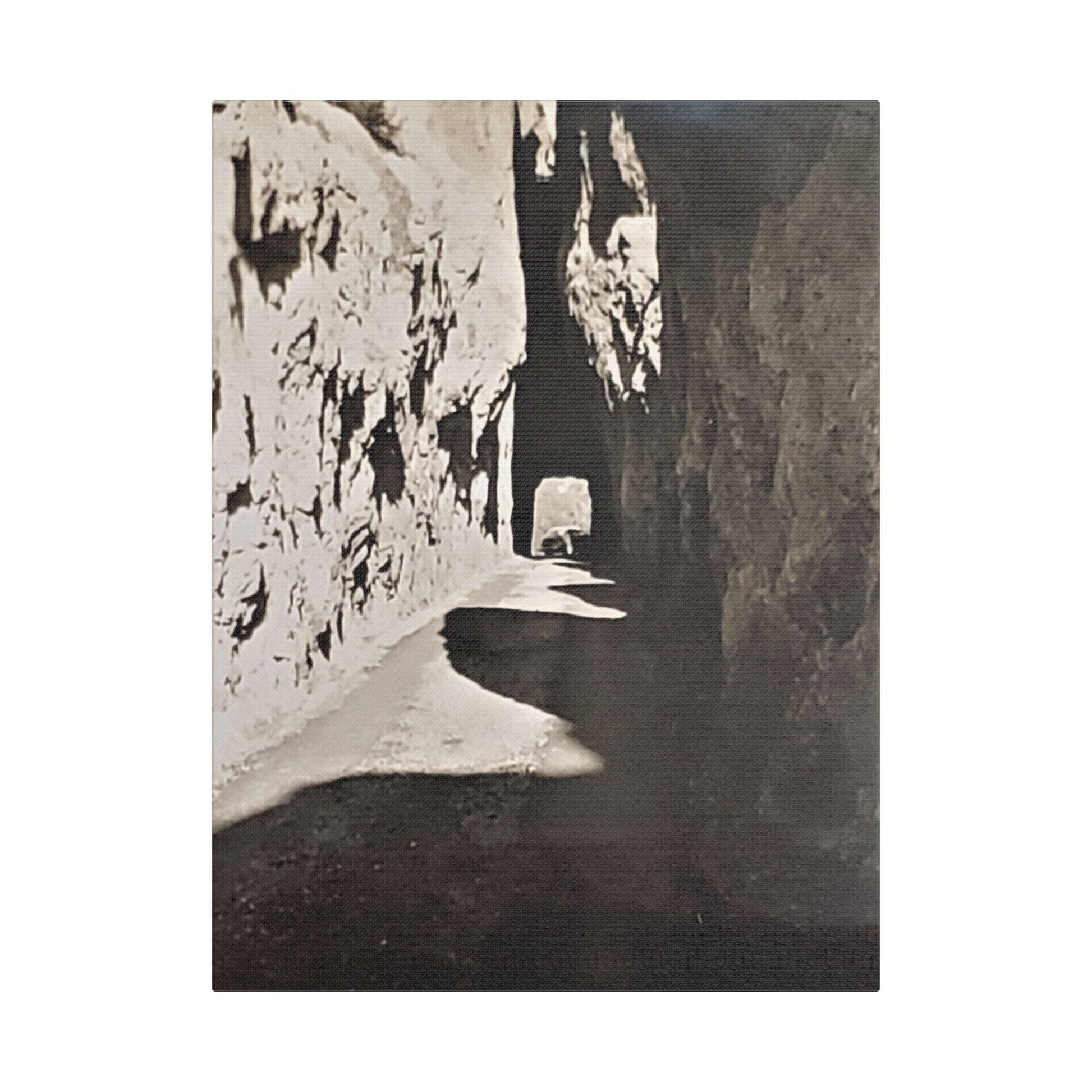 Tunnel at The Needles Satin Canvas Stretched