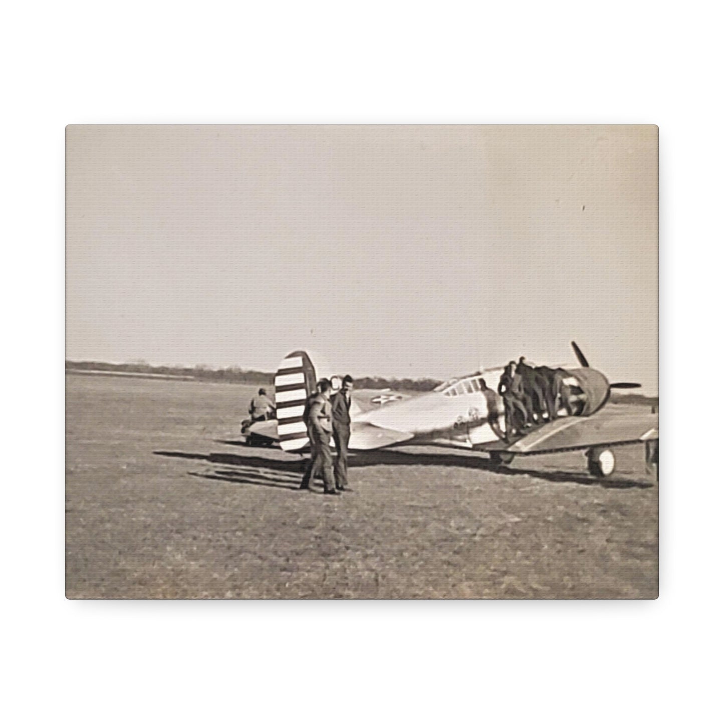 Army Pursuit Plane Ames Airport 1939 Stretched Canvas