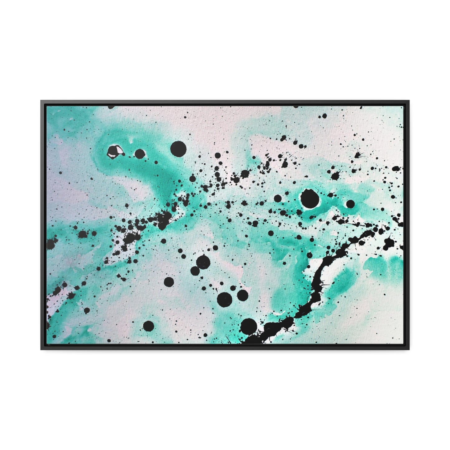 Teal Burst Gallery Canvas Wraps, Horizontal Frame