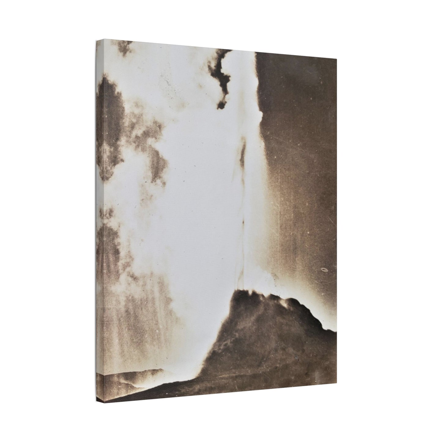 White Dome Geyser Yellowstone Satin Canvas, Stretched