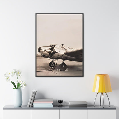 Refueling Mid-Contintent Chief Line 1939 Gallery Canvas Wraps Vertical Frame 30″ x 40″ Premium Gallery Wraps (1.25″) Black