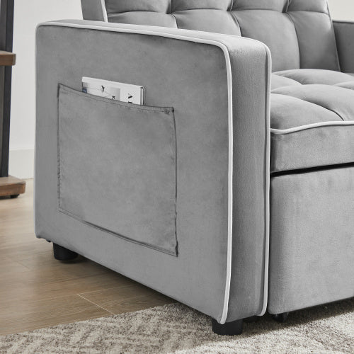 Grey 3-in-1 Sofa Bed Chair Fold-out Sofa Bed Adjustable Backrest - - sofa bed