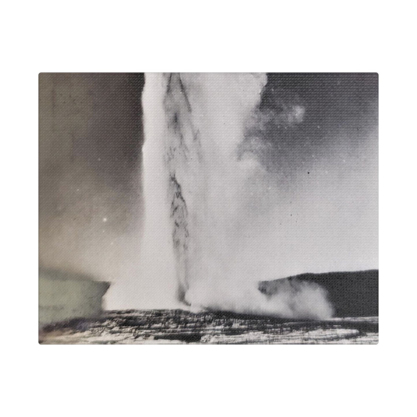 Old Faithful Geyser Yellowstone Satin Canvas Stretched