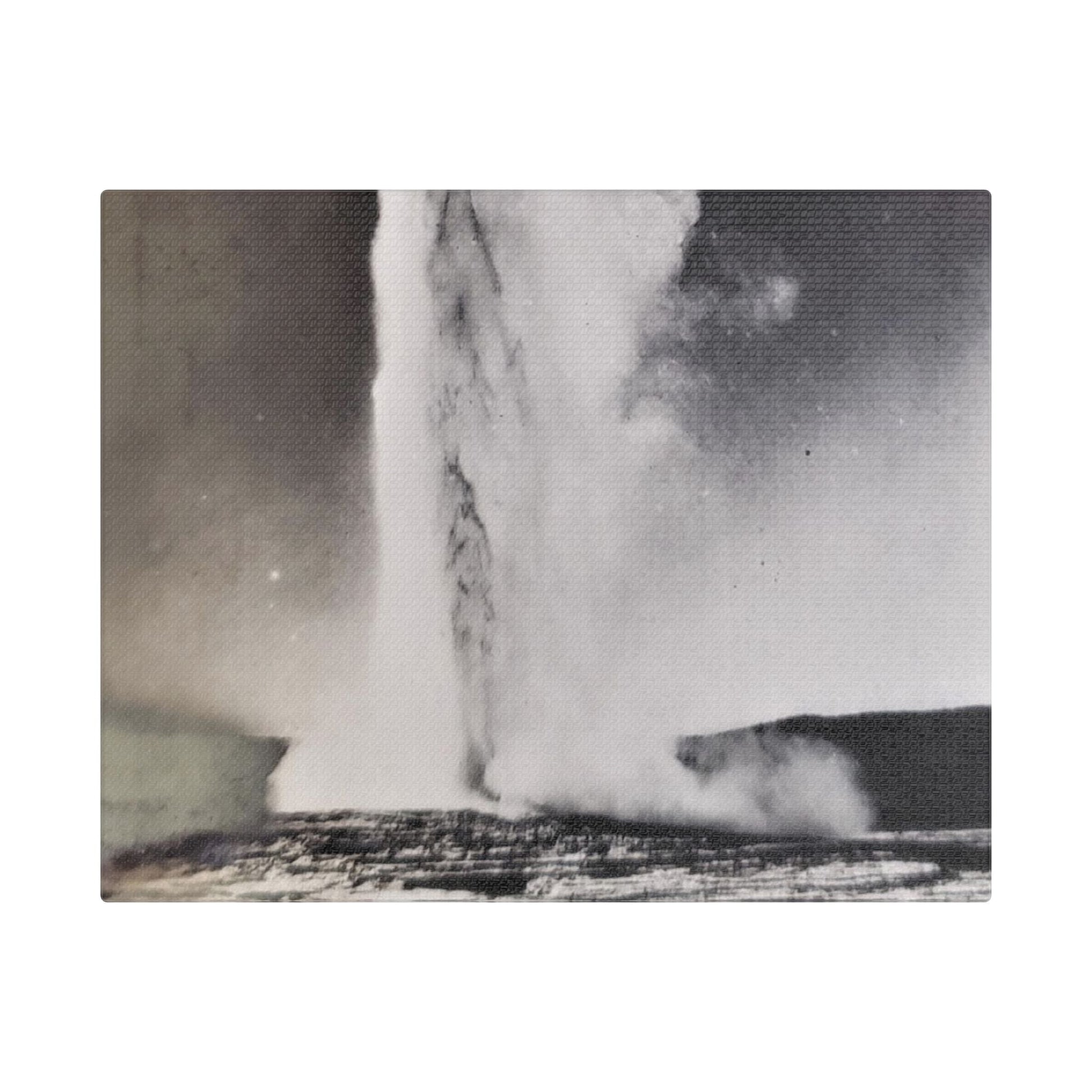 Old Faithful Geyser Yellowstone Satin Canvas Stretched