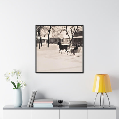 Carriage Ride Gallery Canvas Wraps Square Frame 30″ x 30″ Premium Gallery Wraps (1.25″) Black
